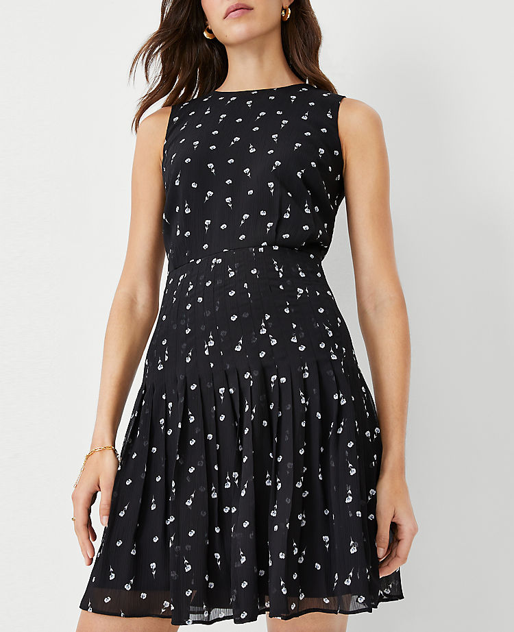 Ann Taylor Outlet |  Floral Pleated Flare Dress