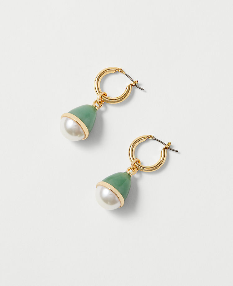 Pearlized Enamel Hoop EarRings