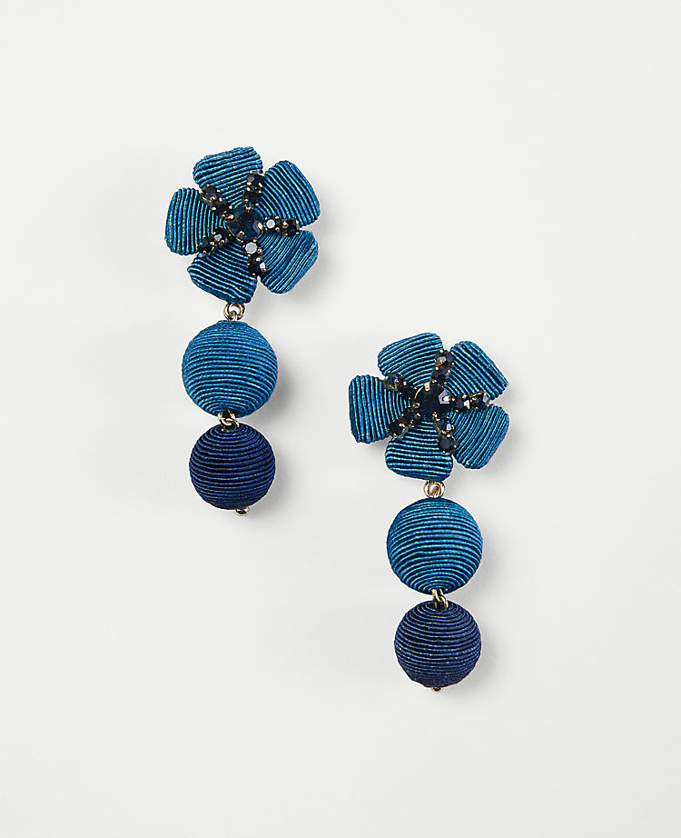 Thread Wrapped Flower Drop EarRings