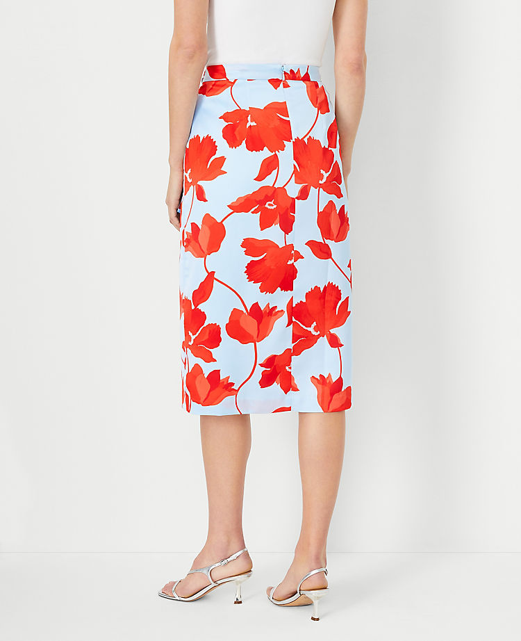Floral Sarong Pencil Skirt