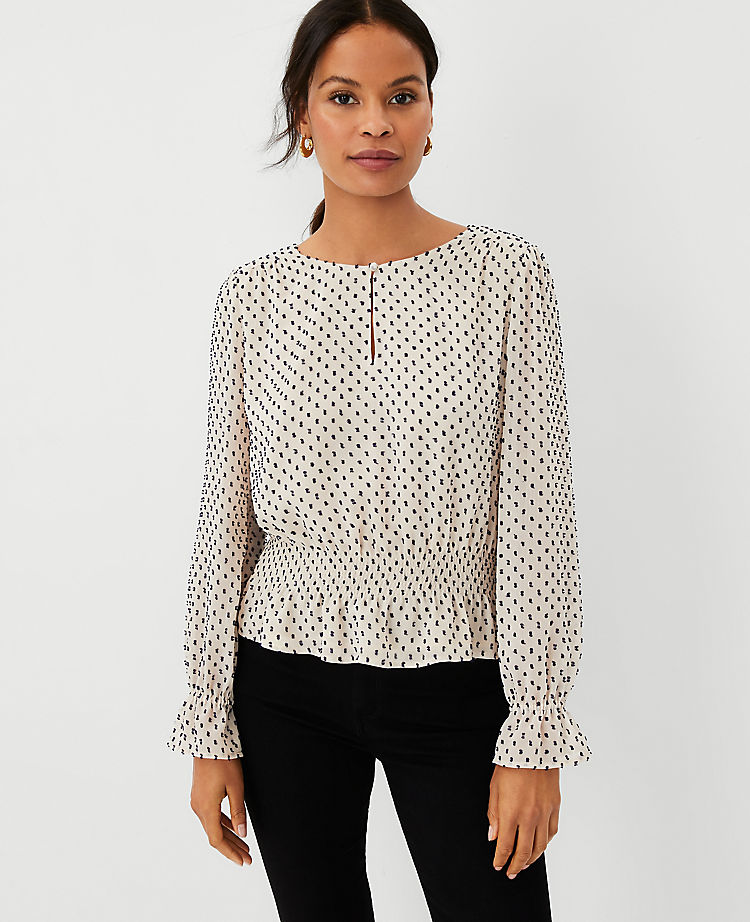 Ann Taylor Outlet |  Clip Smocked Waist Top