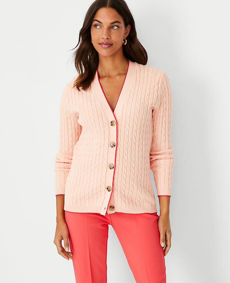 Ann Taylor Outlet |  Tipped Cable Boyfriend Cardigan