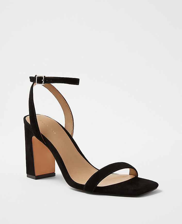 Suede High Block Heel Sandals