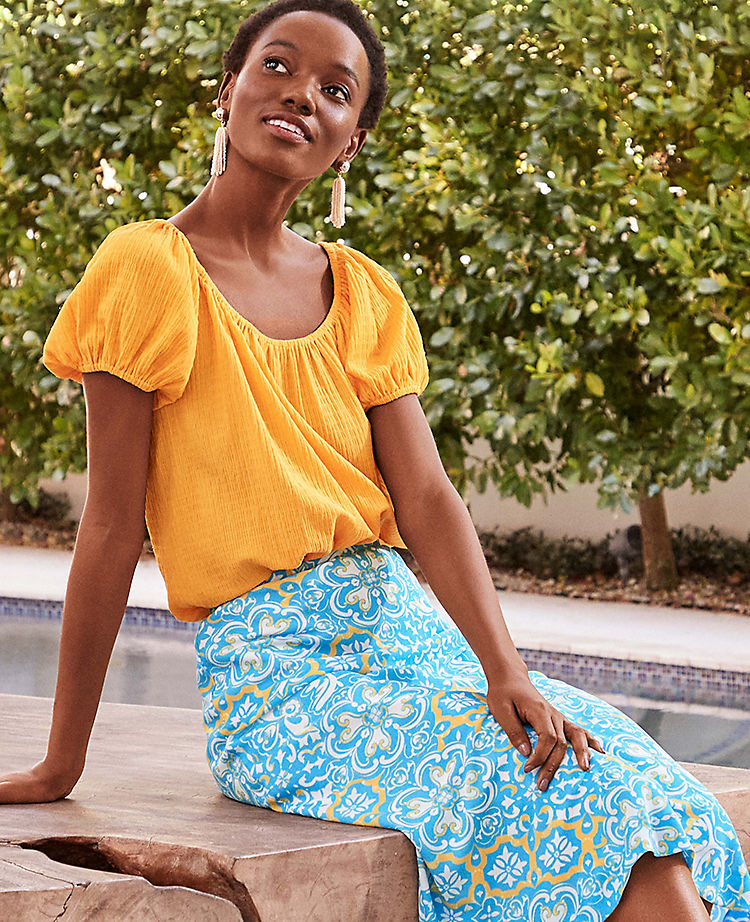 Gathered Scoop Neck Top