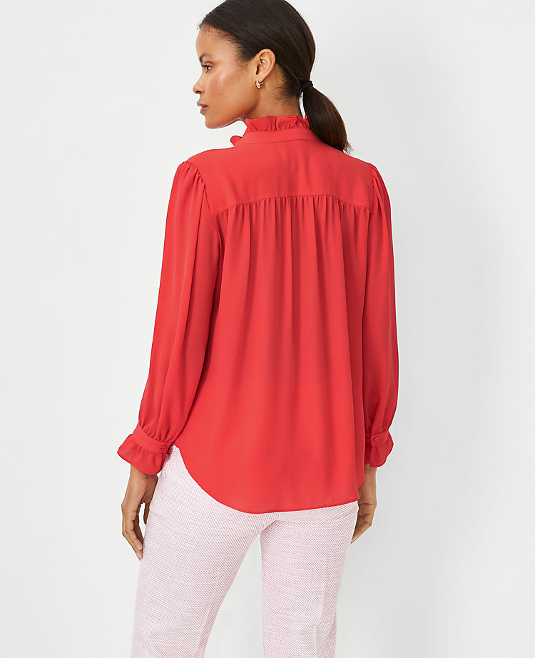 Ann Taylor Outlet |  Ruffle Button Top