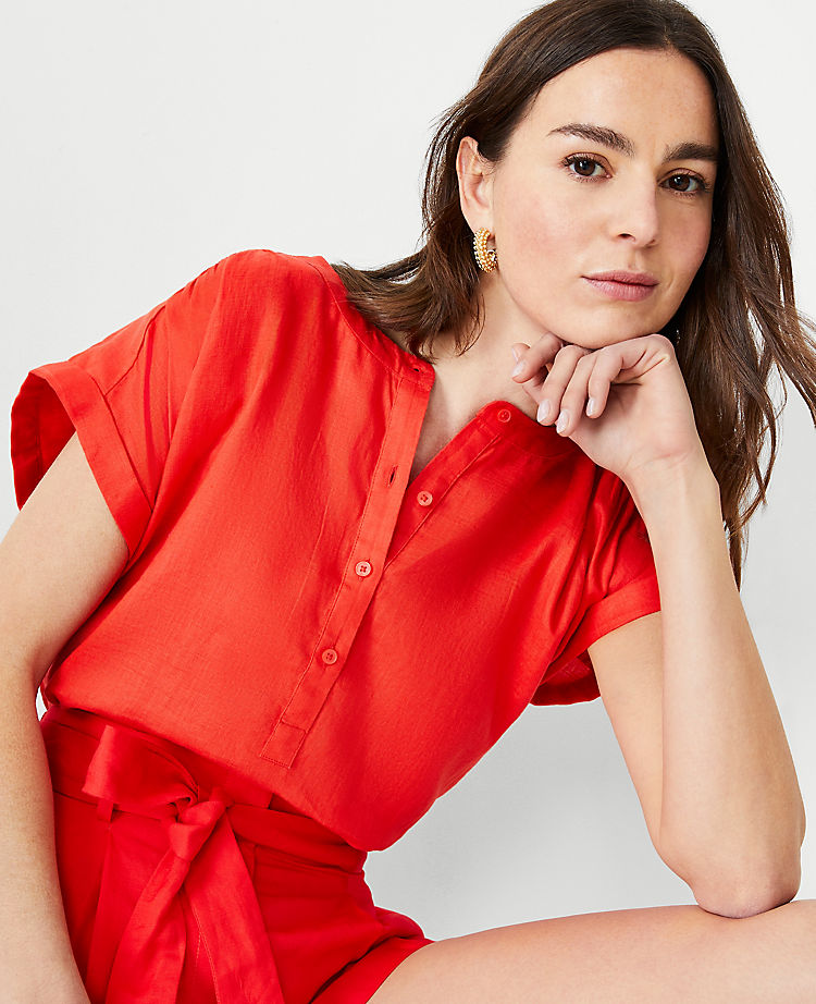 Linen Drop Shoulder Popover