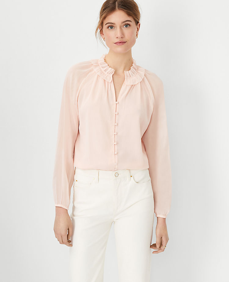 Ann Taylor Outlet |  Ruffled Raglan Sleeve Top