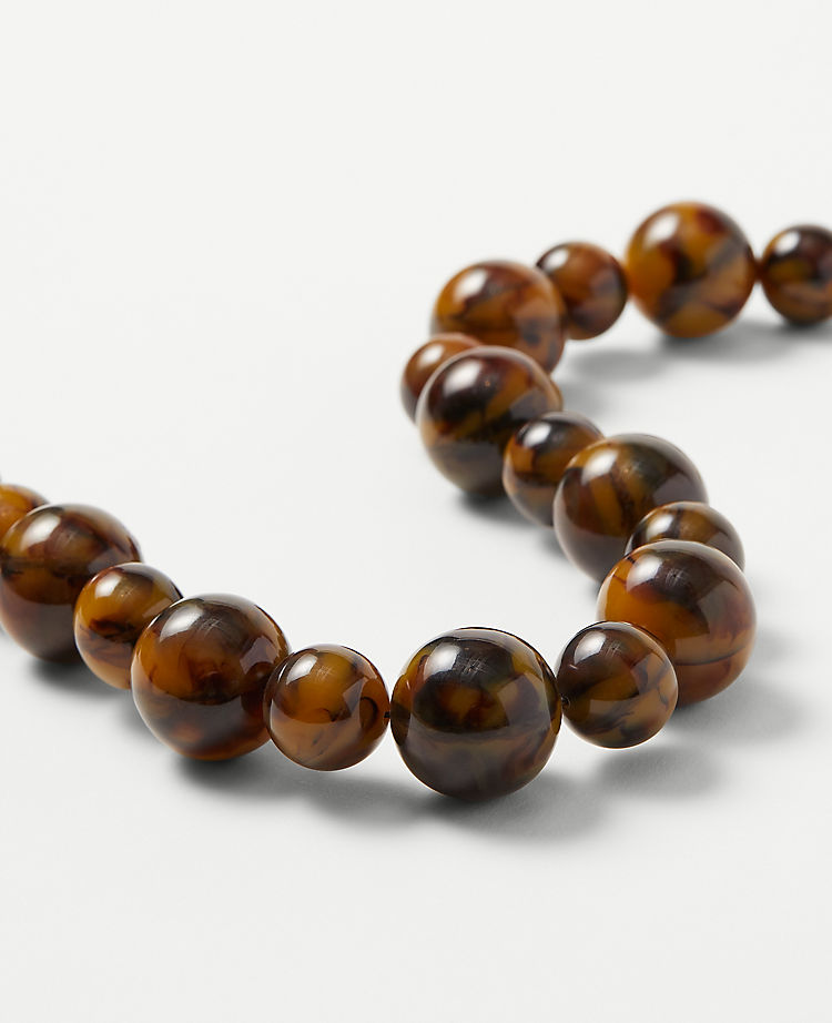 Tortoiseshell Print Ball Statement Necklace