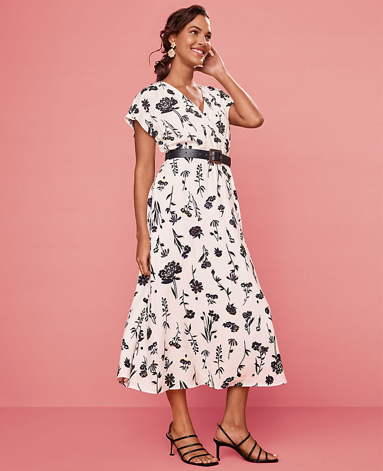 Ann Taylor Outlet |  Floral Belted Flare Dress
