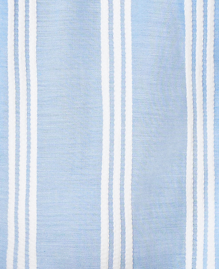 Striped Ruffle Button Top