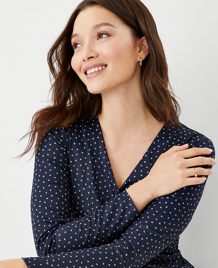 Ann Taylor Outlet |  Geo Refined Stretch Wrap Sheath Dress