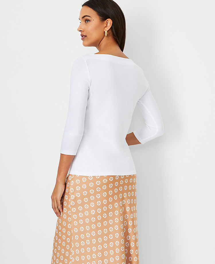 3/4 Sleeve Boatneck Top