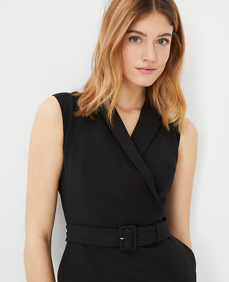 Ann Taylor Outlet |  Belted Lapel Flare Dress