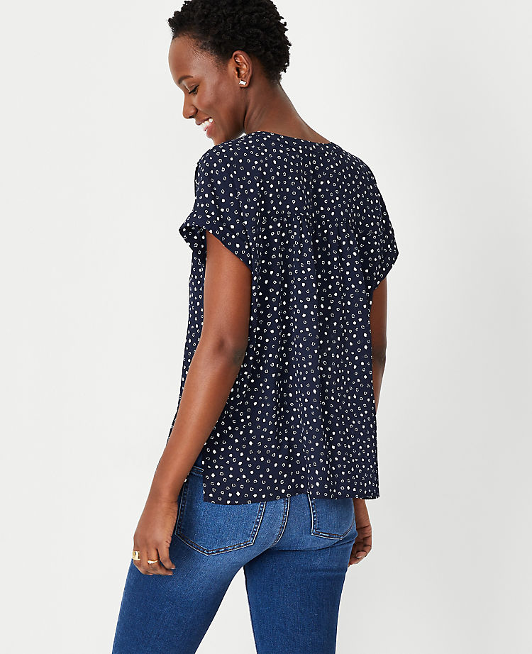 Ann Taylor Outlet |  Spotted Drop Shoulder Popover