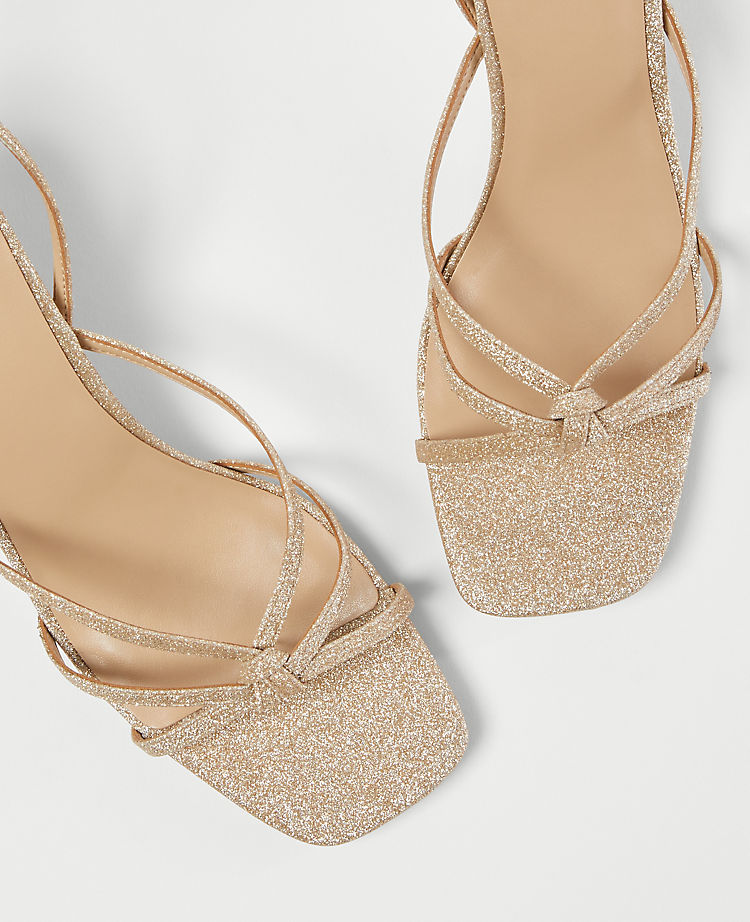 Glitter Knotted Strappy Sandals