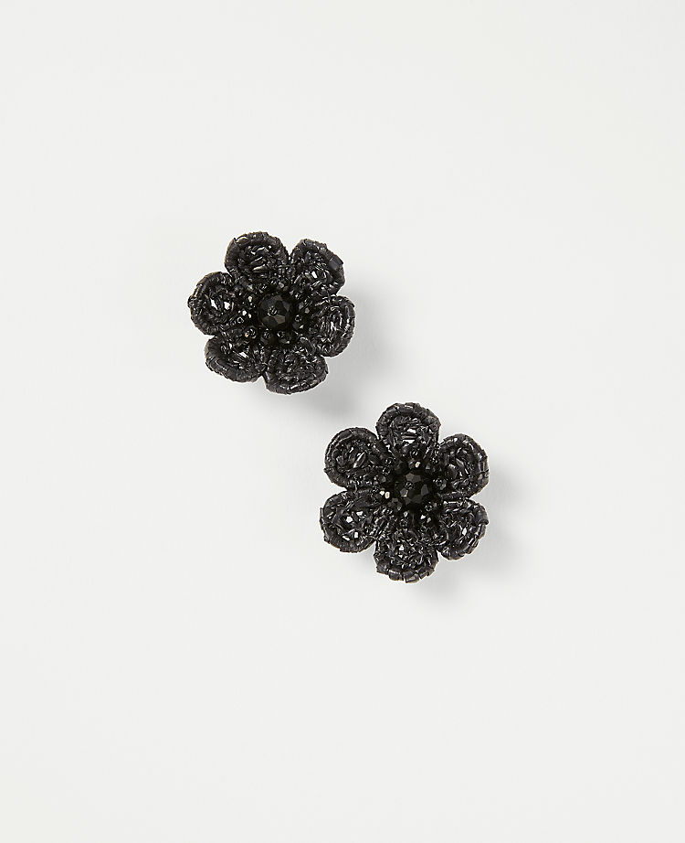 Floral Raffia Wrapped Beaded Stud EarRings