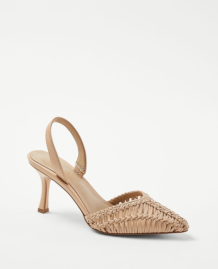 Woven Slingback Pumps