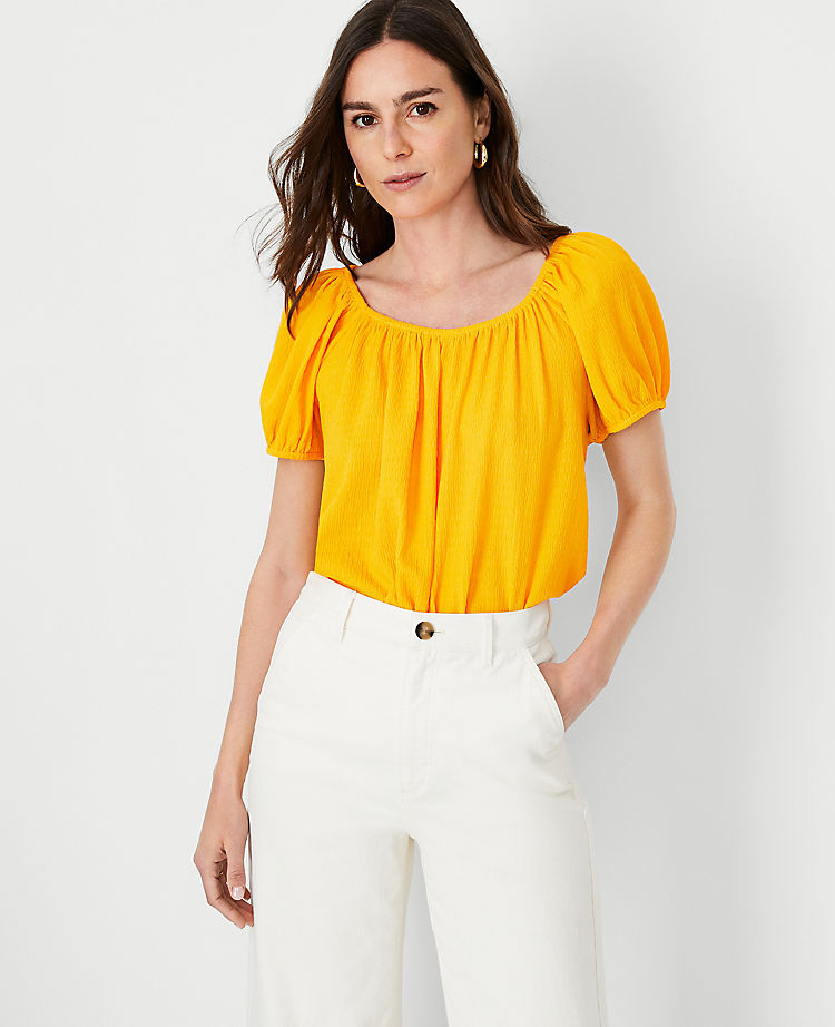 Gathered Scoop Neck Top