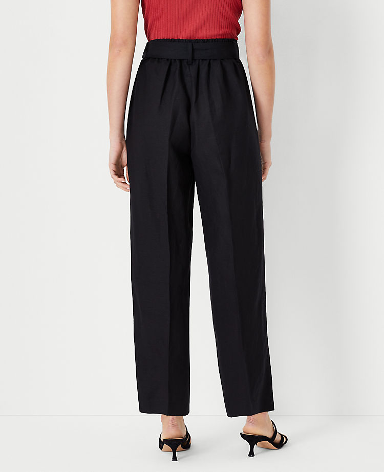Ann Taylor Outlet |  The Tie Waist Straight Ankle Pant in Linen Blend