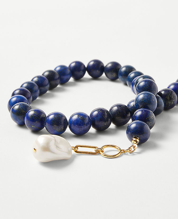 Marbleized Beaded Statement Necklace