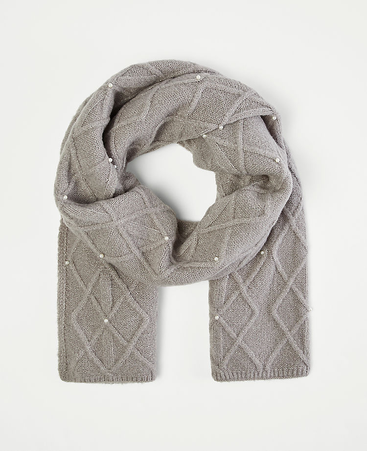 Pearlized Embellished Blanket Scarf