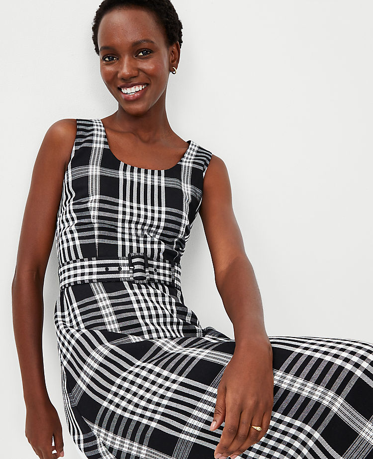 Ann Taylor Outlet |  Plaid Belted Flare Dress