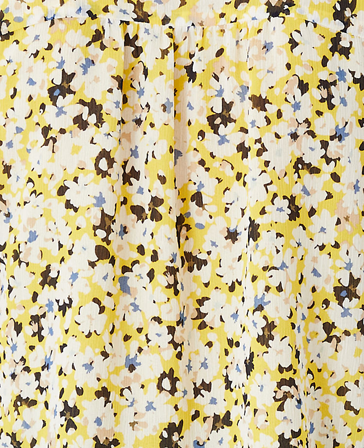 Ann Taylor Outlet |  Floral Ruffle Pintucked Popover Shell