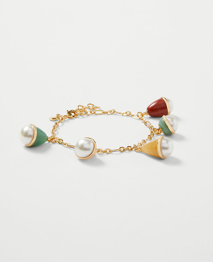 Pearlized Enamel Charm Bracelet