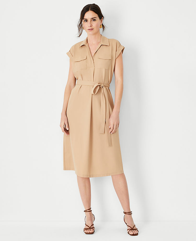Cap Sleeve Pocket Shirtdress