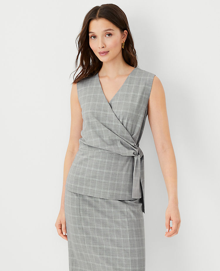 Ann Taylor Outlet |  The Side Tie Wrap Top in Plaid