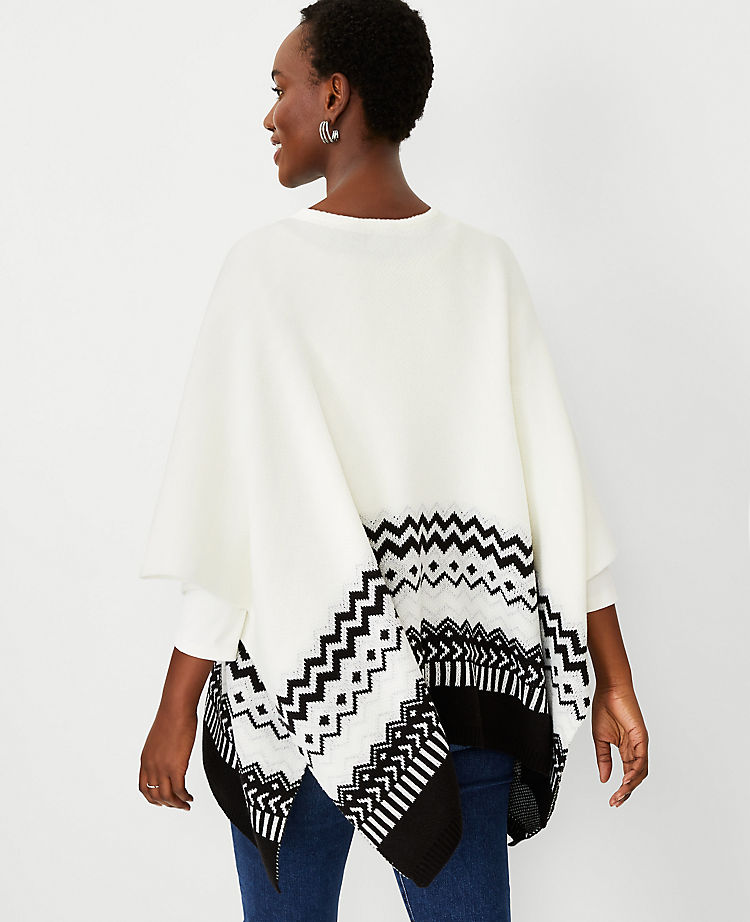 Shimmer Fair Isle Poncho Sweater