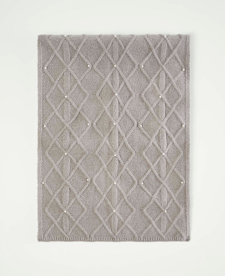 Pearlized Embellished Blanket Scarf