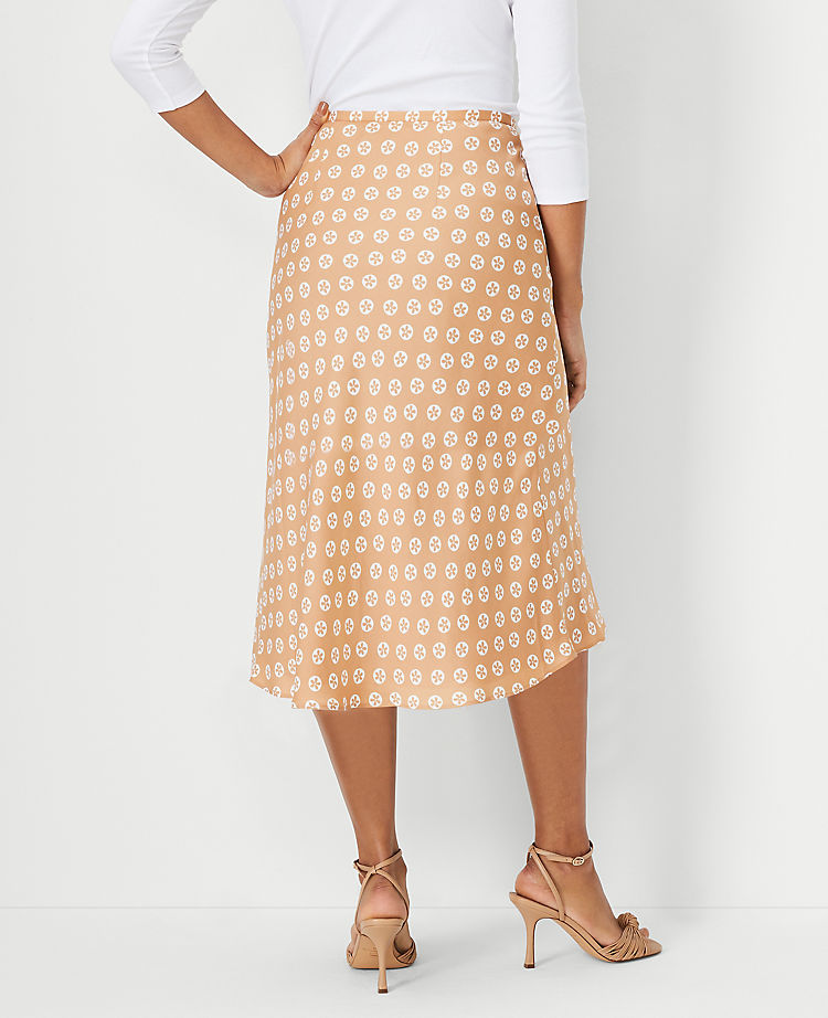 Floral Print Midi Slip Skirt