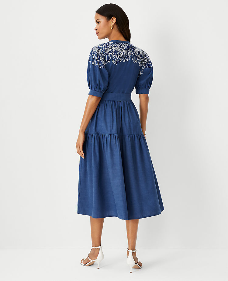 Chambray Eyelet Shirtdress