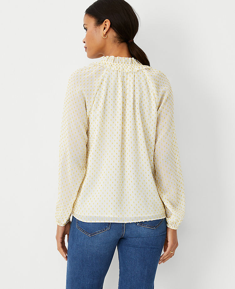 Ann Taylor Outlet |  Clip Ruffle Button Top