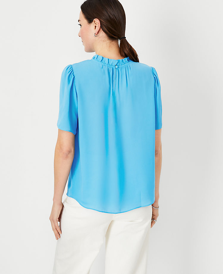 Ruffle Mock Neck Top