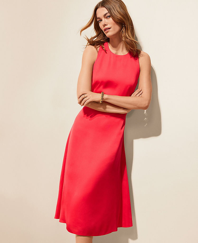 Ann Taylor Outlet |  Cutout Back Flare Halter Dress