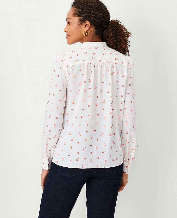 Ann Taylor Outlet |  Floral Shirred Yoke Shirt