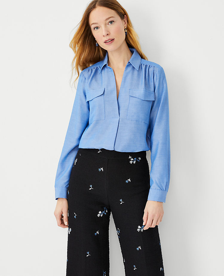 Ann Taylor Outlet |  Chambray Camp Shirt