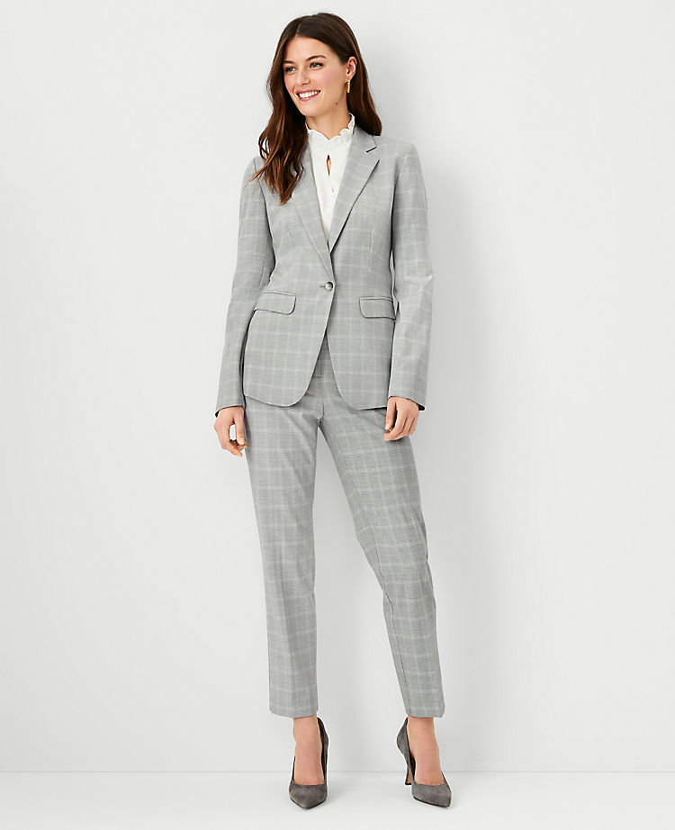 Ann Taylor Outlet |  The Notched One Button Blazer in Plaid