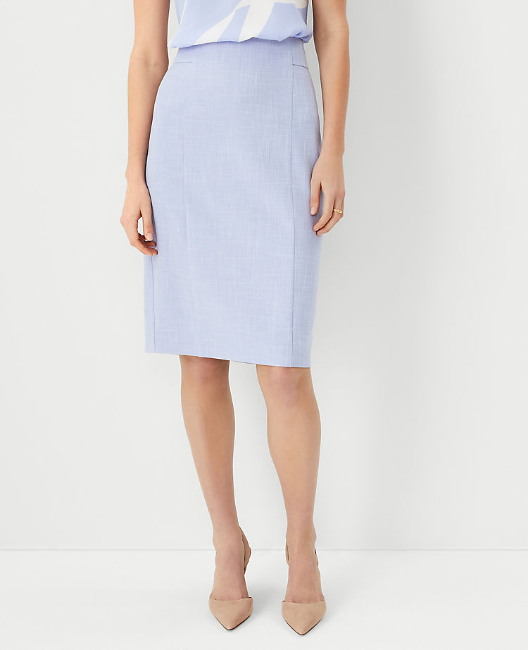 Ann Taylor Outlet |  The High Waist Seamed Pencil Skirt in Cross Weave