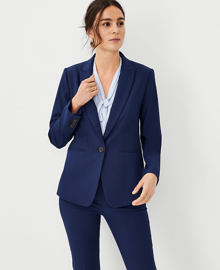 Ann Taylor Outlet |  The Long One Button Blazer in Bi-Stretch