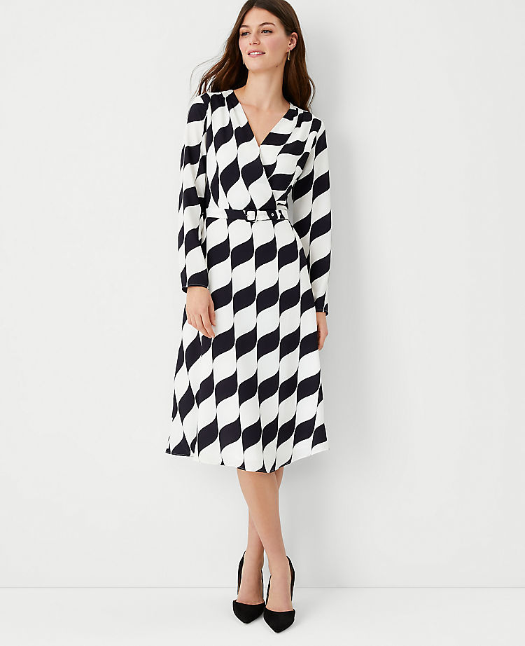 Geo Wrap Midi Dress