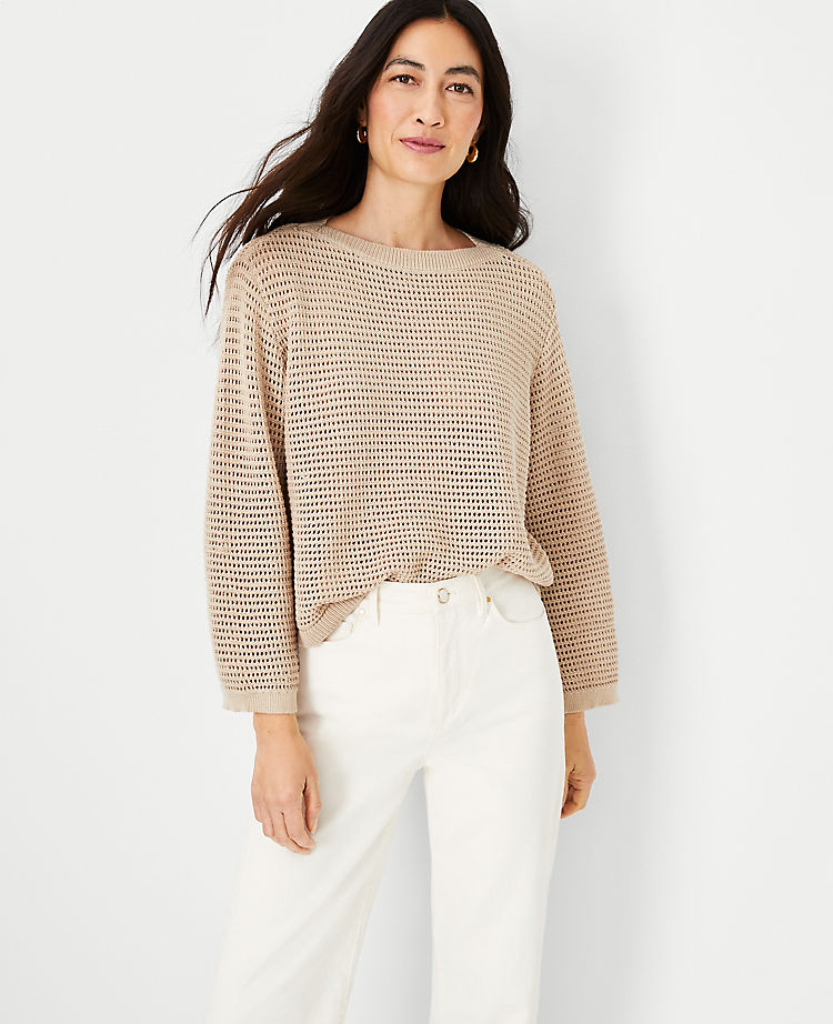 Ann Taylor Outlet |  Mesh Stitch Relaxed Sweater