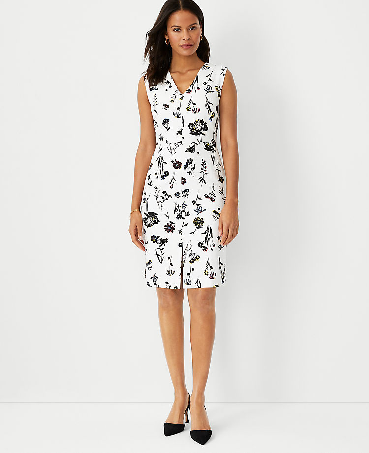 Floral Double V Sheath Dress
