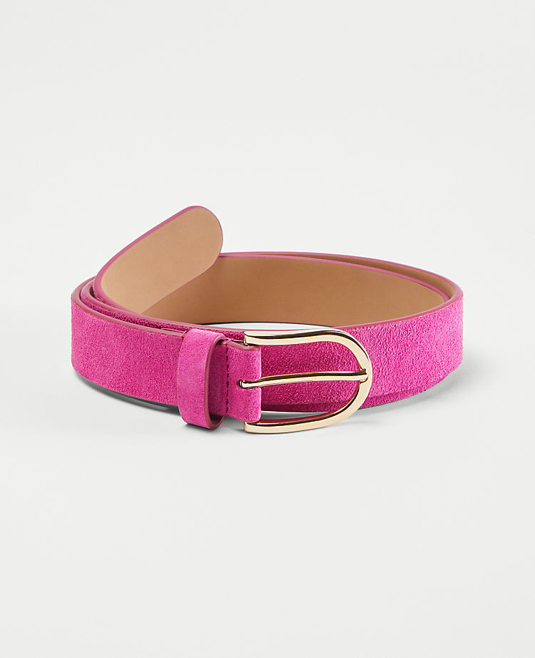Suede Oval Buckle Belt