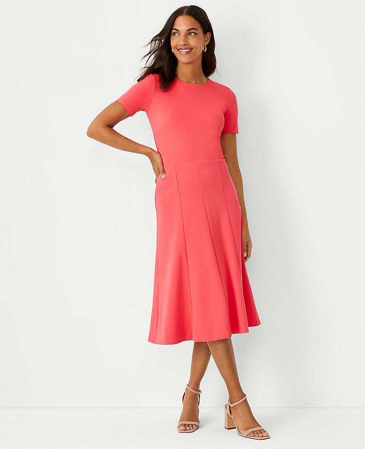 Ann Taylor Short Sleeve Flare Dress