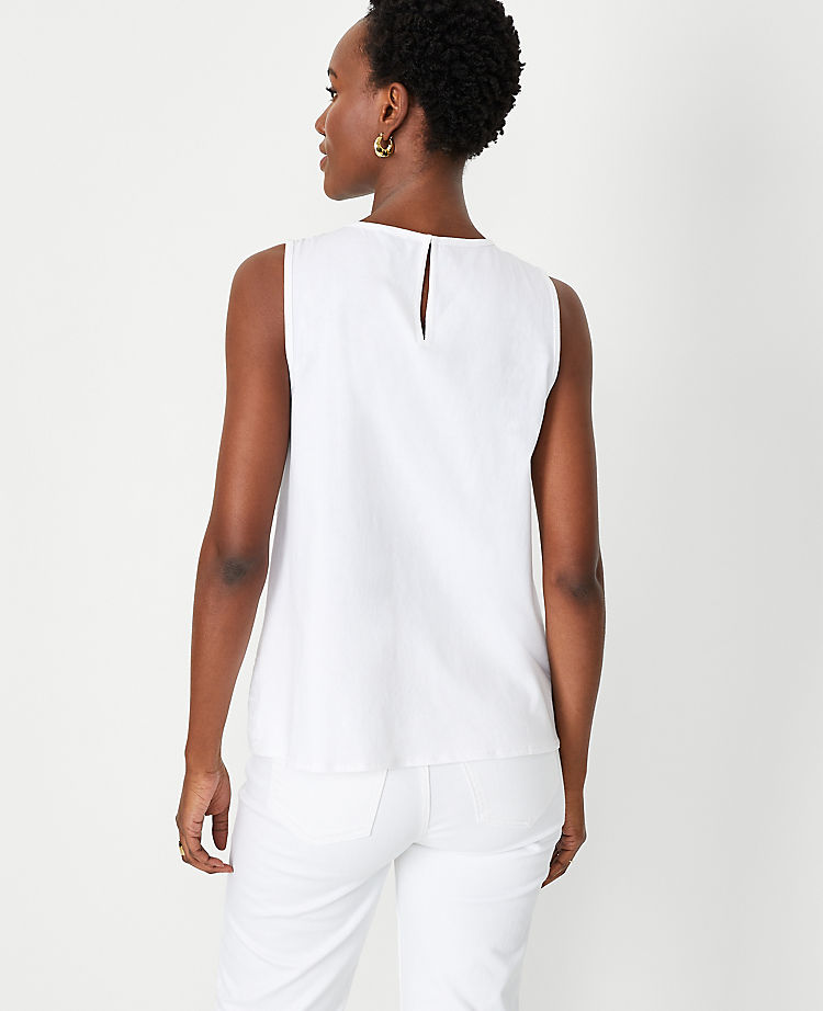 Floral Cutout Lace Mixed Media Shell