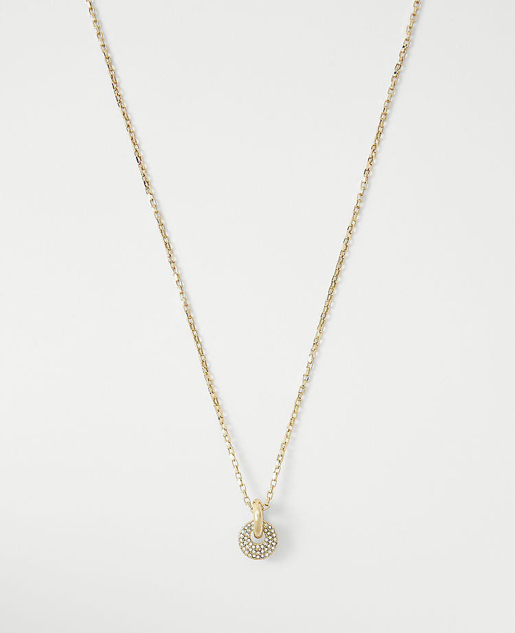 Pave Interlocked Hoop Pendant Necklace