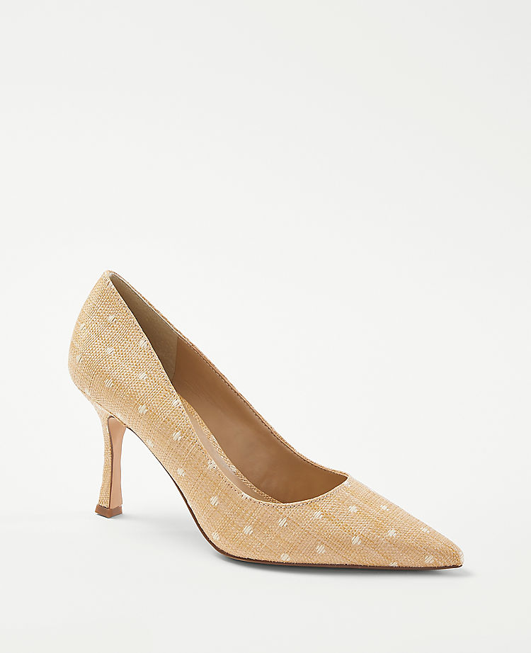 Mila Polka Dot Straw Pumps